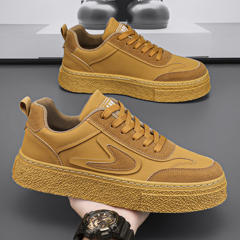 Men's Chunky Sole Retro Casual Sneakers - Multi-Color Low-Top Board Shoes
