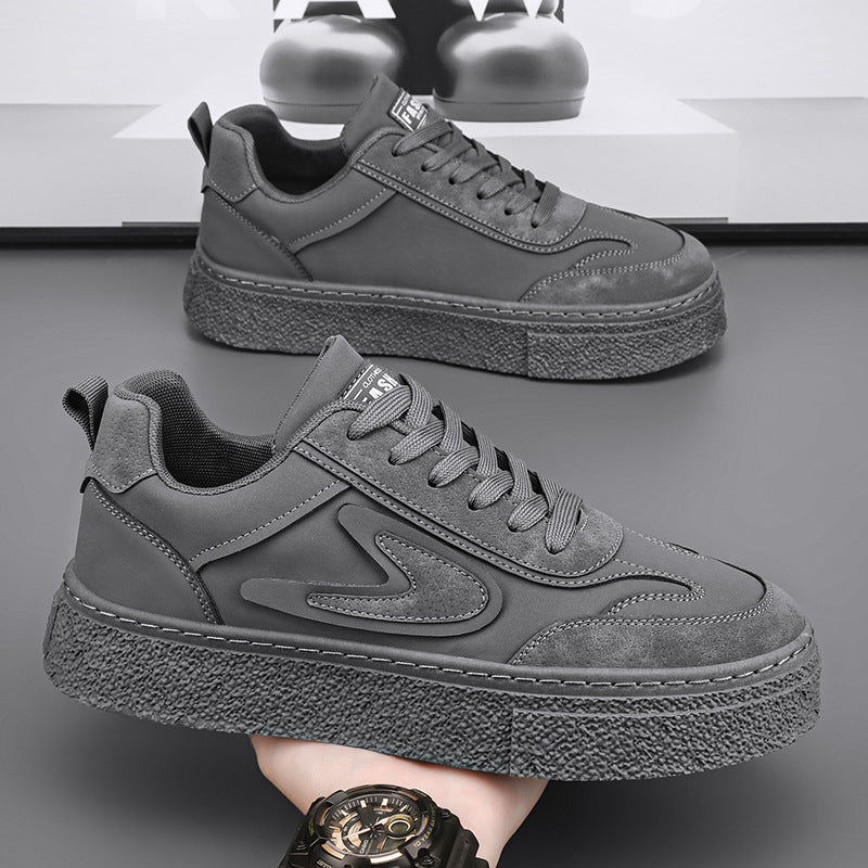Men's Chunky Sole Retro Casual Sneakers - Multi-Color Low-Top Board Shoes